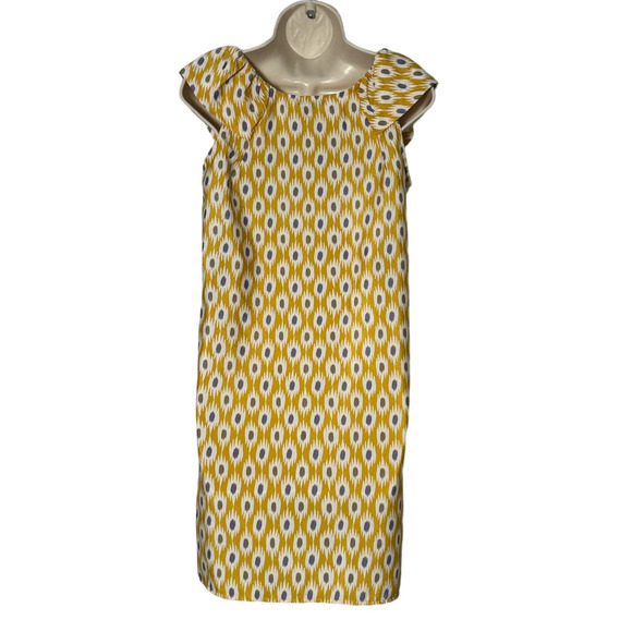 Soprano Womens Cap Sleeve Yellow Print Dress Size M - Picture 2 of 5